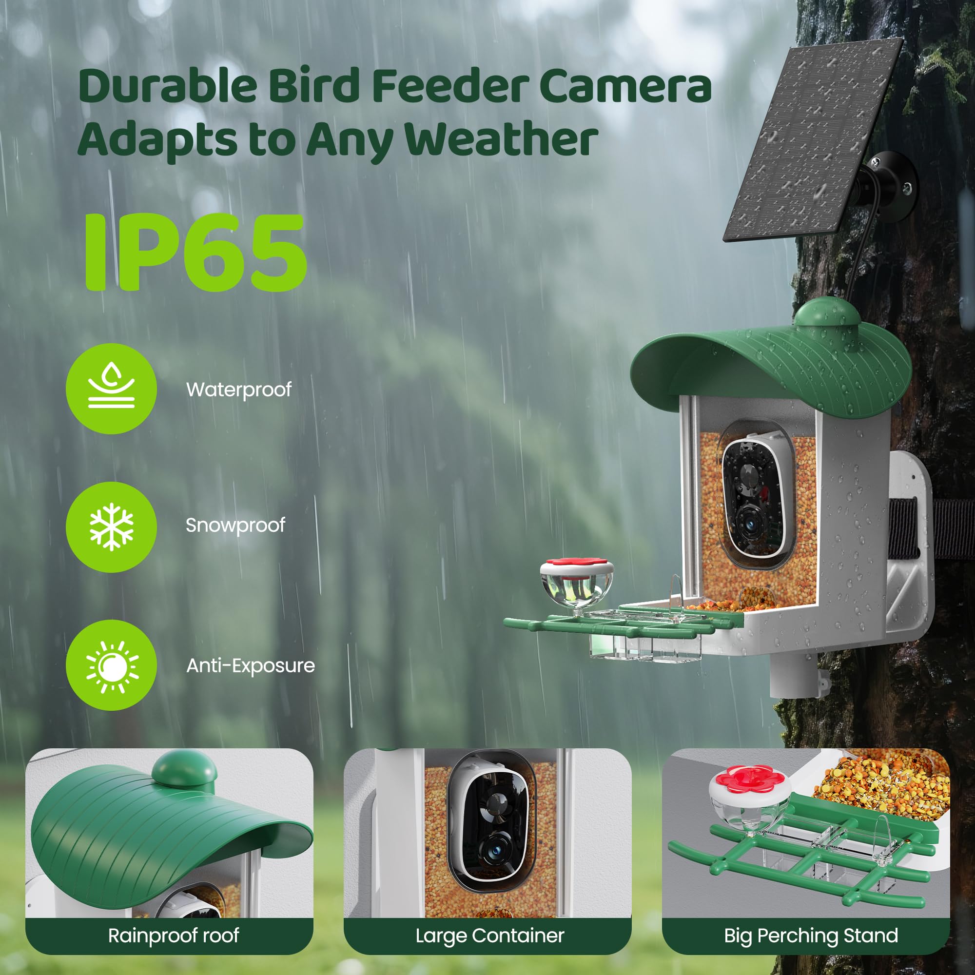Vogel voederhuisje met AI camera - Verticaal tuinieren