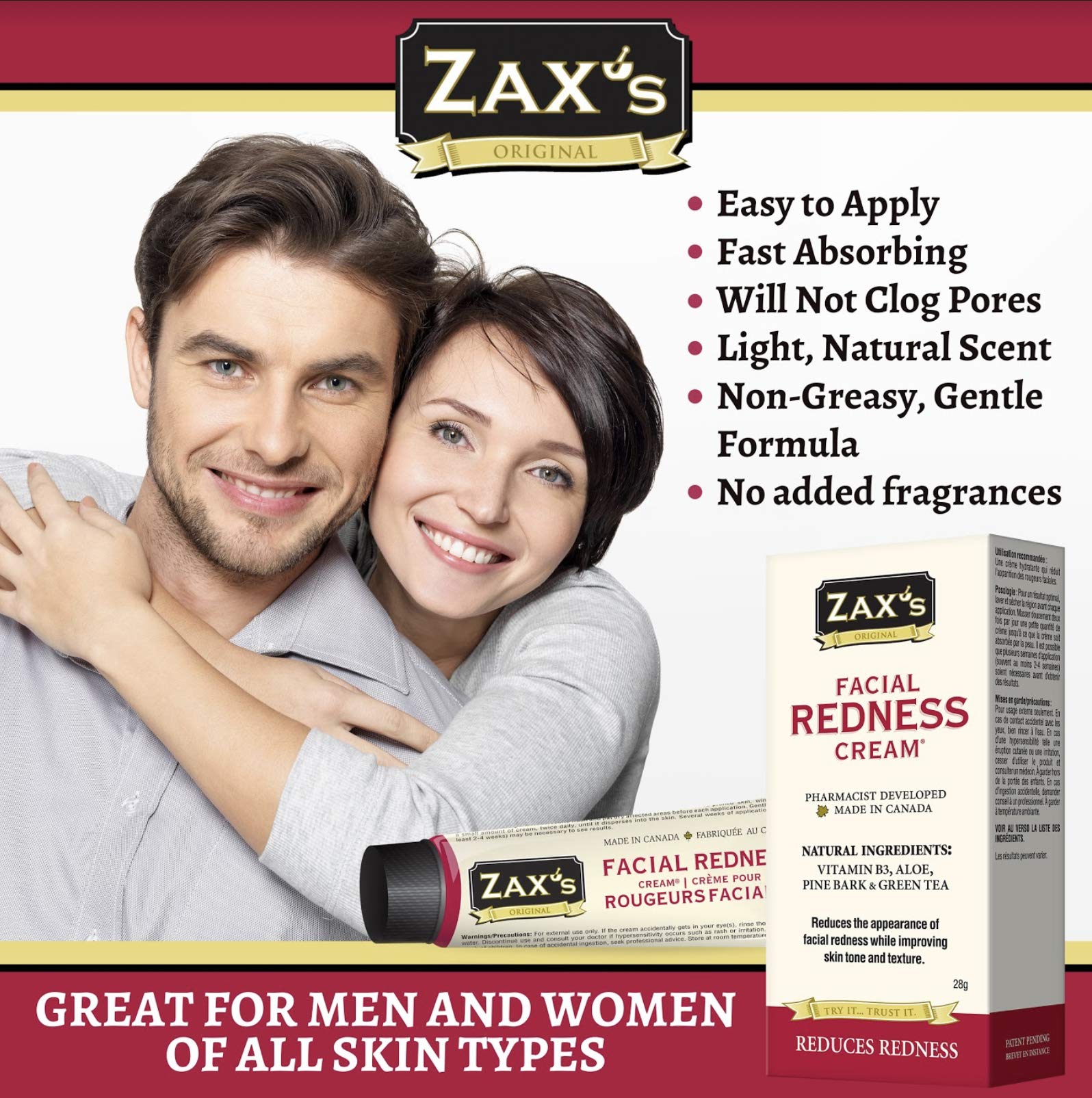 Amazon.com: Zax's Facial Redness Diminishing Cream, Rapid Relief