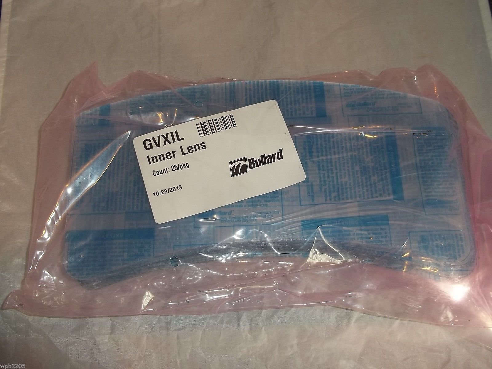 BullardSandblast Helmet Inner Lens Sandblasting for GVX Series Helmets 25 pcs