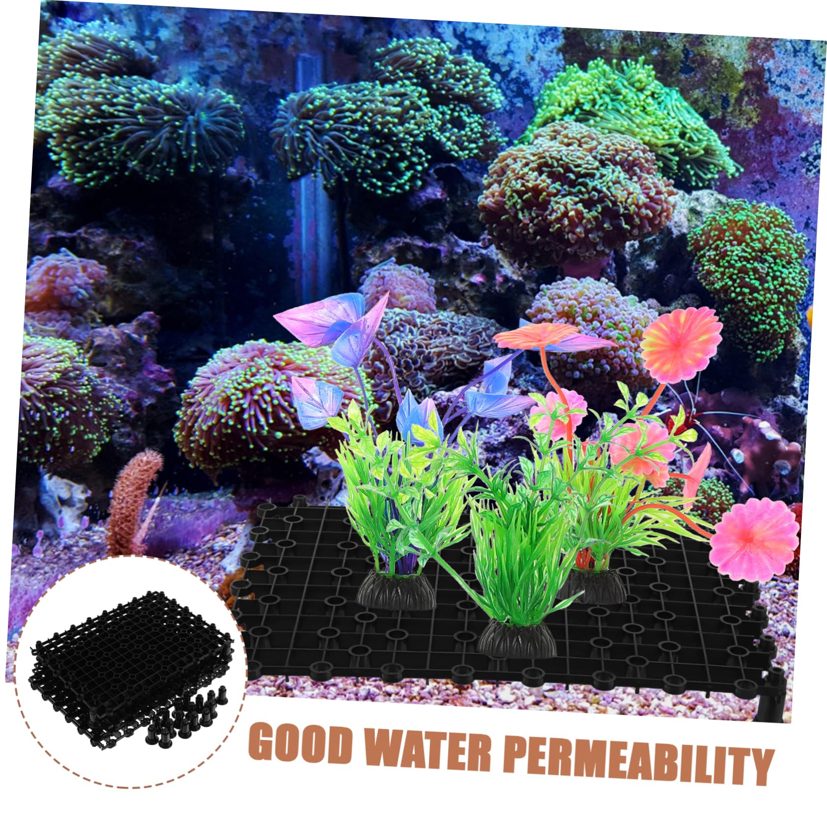 Aquarium Bodenfilterplatte Aus PVC Für Fischtanks Multifunktion Wasserdurchlässig Mit Nagelset