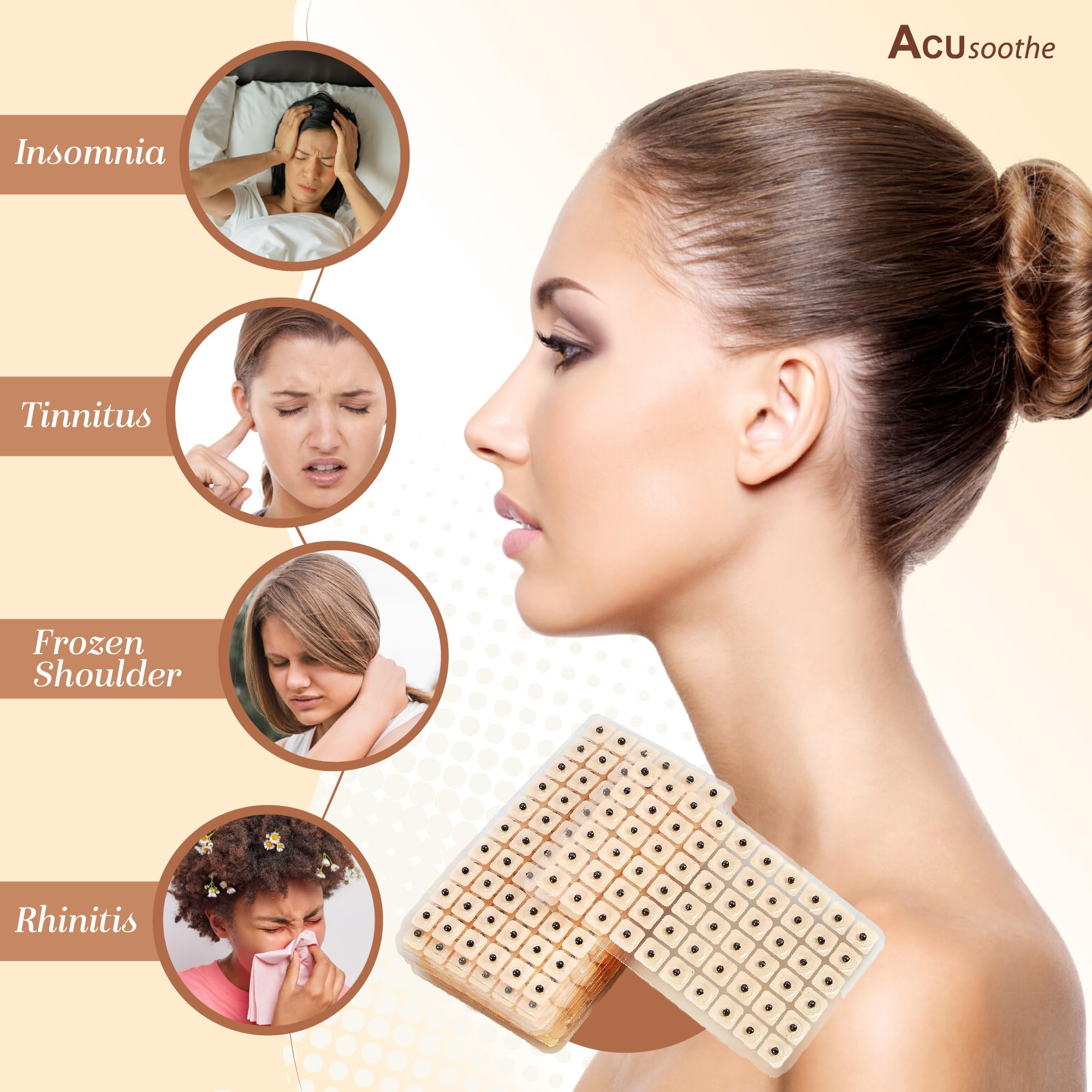 Graines d'oreille - Pansements jetables d'acupuncture Vaccaria Earseed Nude pour utilisation instantanée (600)