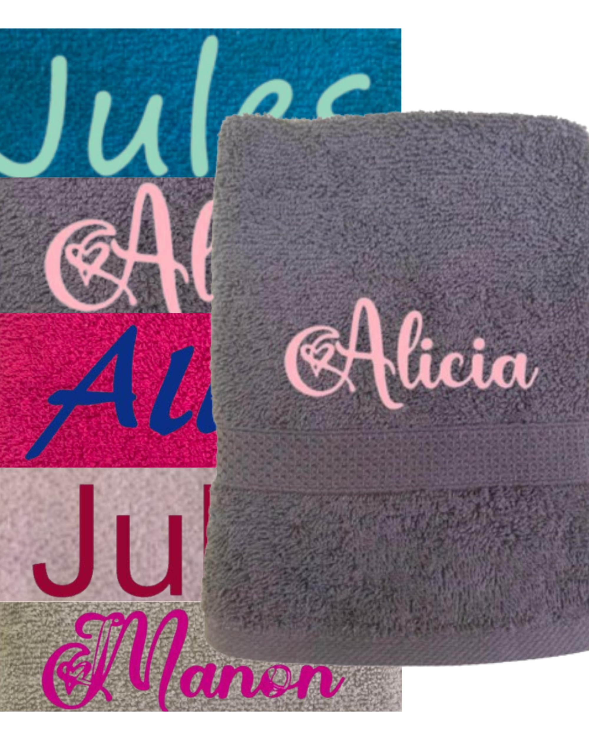 Coffret De Bain Personnalisable, Ensemble Drap De Bain, Serviette Et Gant De Toilette Avec Broderie À La Demande, Pour Cadeau, Prénom Personnalisable