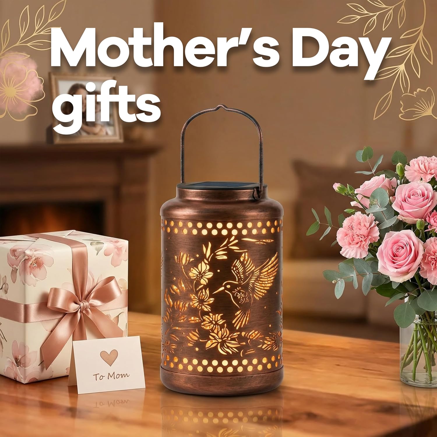 Hummingbird Solar Lanterns Outdoor Waterproof,Mother's Day Gifts for Women Mom Grandma,Decorative Hanging Garden Decor for Yard, Patio, Backyard, Porch