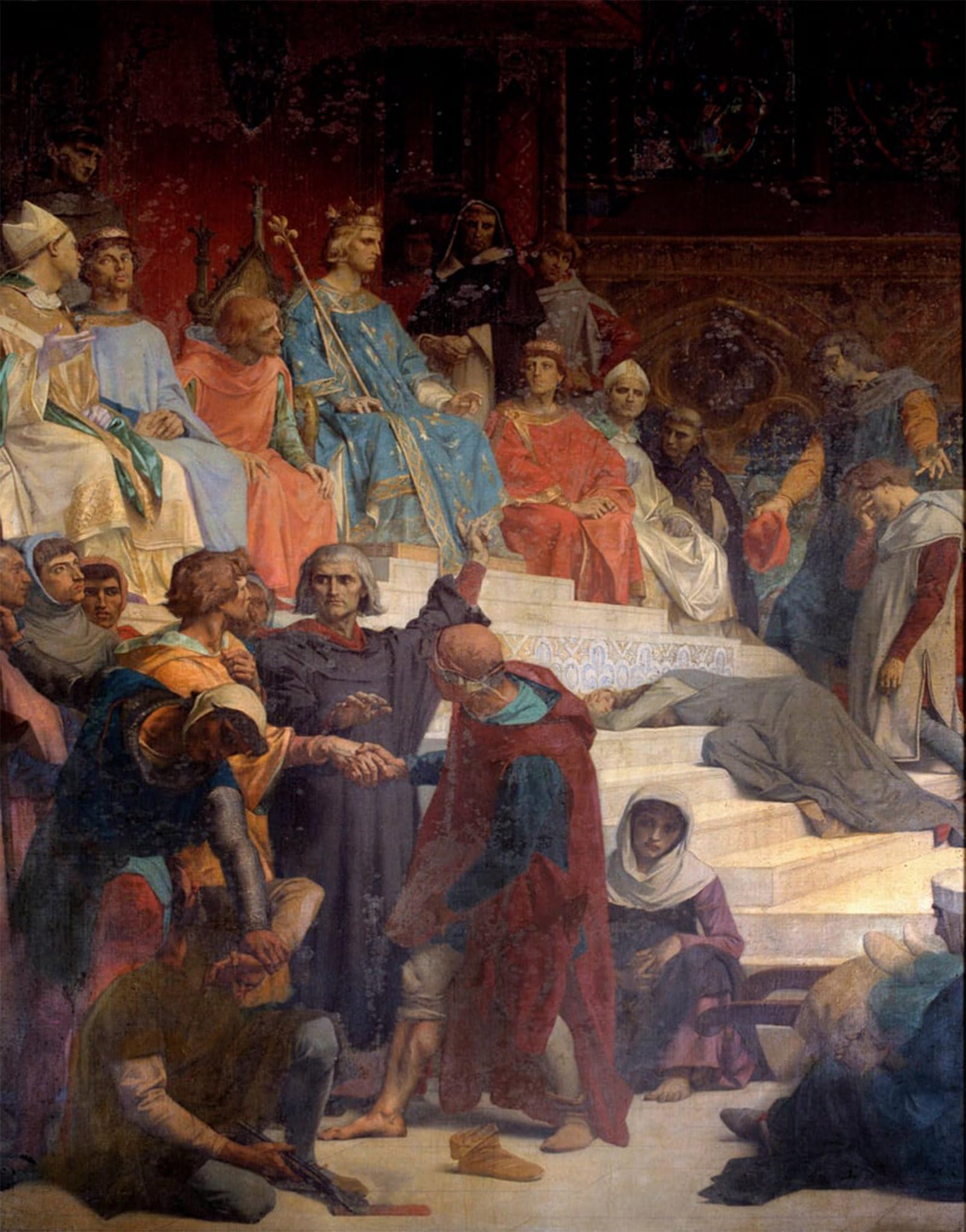 ARTXLXXBN Famous Painting Canvas Artwork Graffiti Print King Louis Ix Rendering Justice Painting by Cabanel Portrait Canvas Image for Home Decor 60x90cm