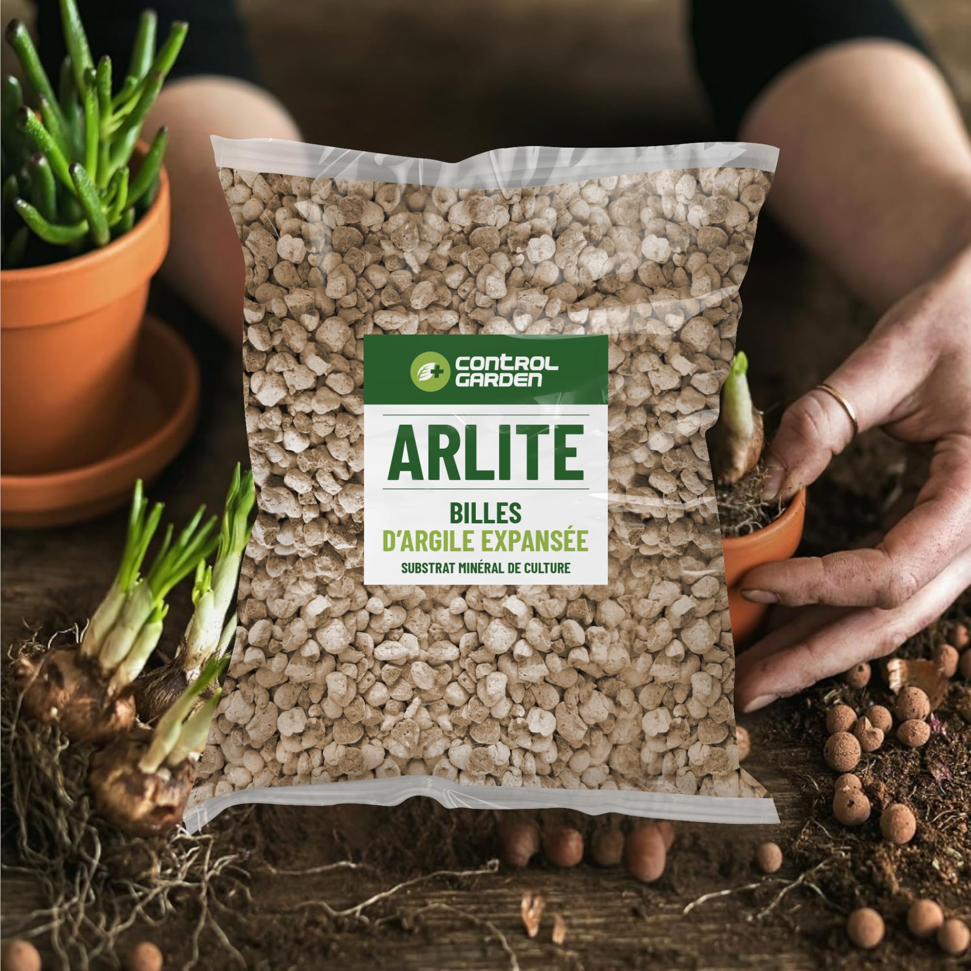 GROWMANIA.ES Control Garden Arlite 20 L | Boules d'argile expansée | Drainage pour pots, cultures et plantes | Fabriqué en Espagne