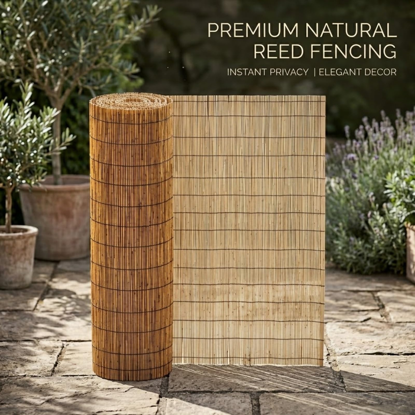 Canisse en Roseau Naturel Brise Vue Roseau Canisse en Roseau pour Jardin Terrasse Balcon Protection Intimité Occultant Pare-Soleil Naturel Écologique Facile à Installer(Brun,61x1524cm(2x50ft))