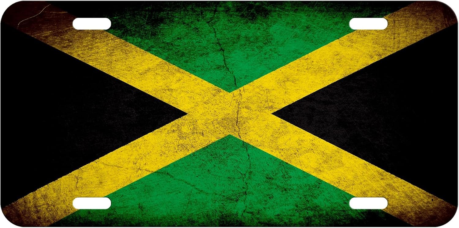 Aluminum License Plate Flag of Jamaica (Jamaican