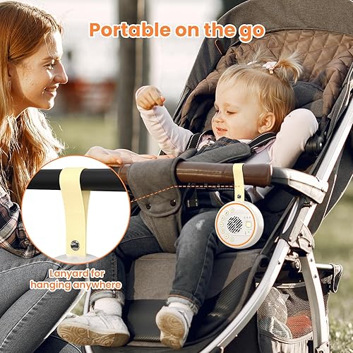 Miniatura 8 de Máquina de sonido portátil de ruido blanco con 22 sonidos relajantes para niños y adultos, 4 modos de luz nocturna, 3 temporizadores de sueño,