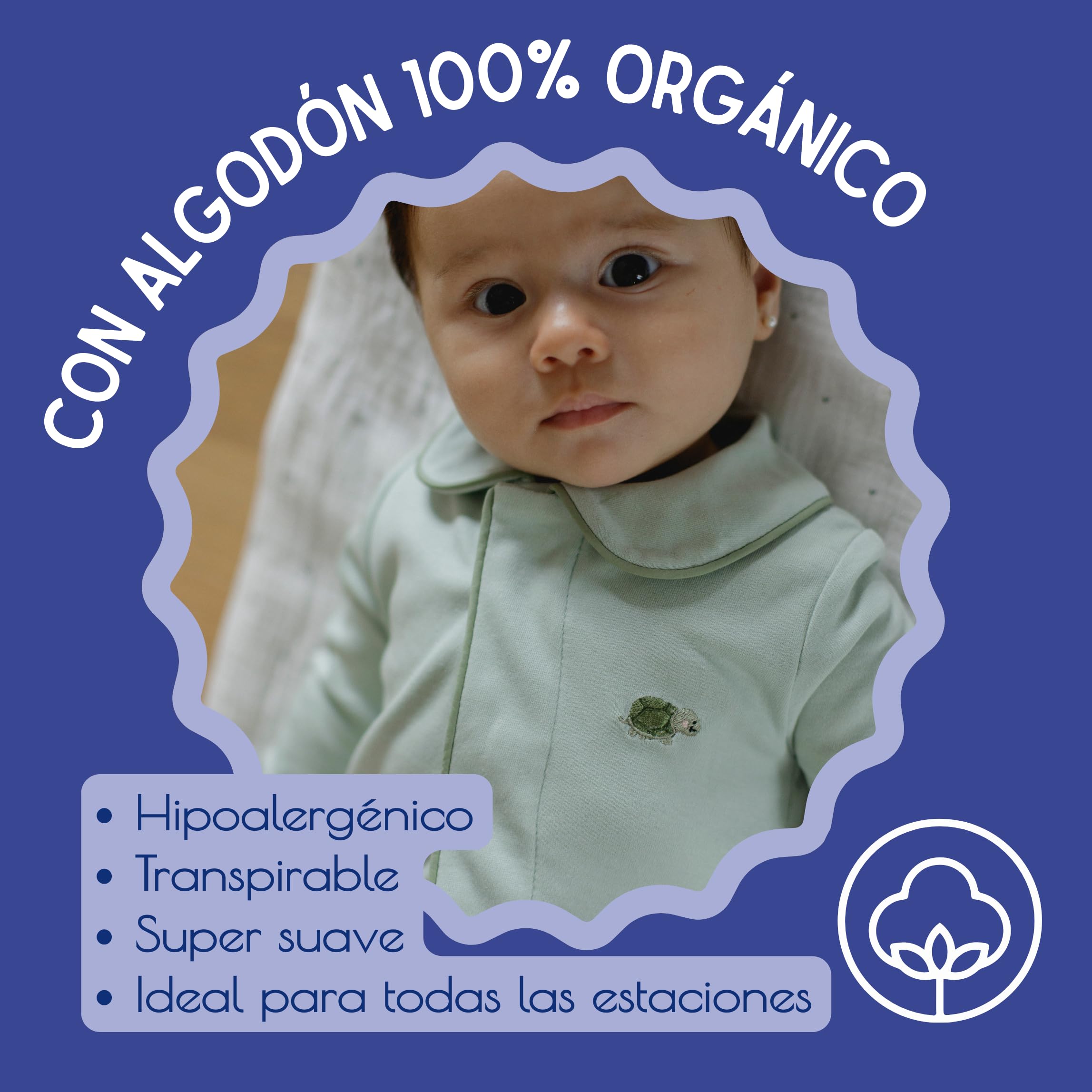 Pijama Bebé Cierre Magnético Integrado para Cambio Fácil y Práctico, Algodón 100% Orgánico, Pies Convertibles, Pelele Entero Suave