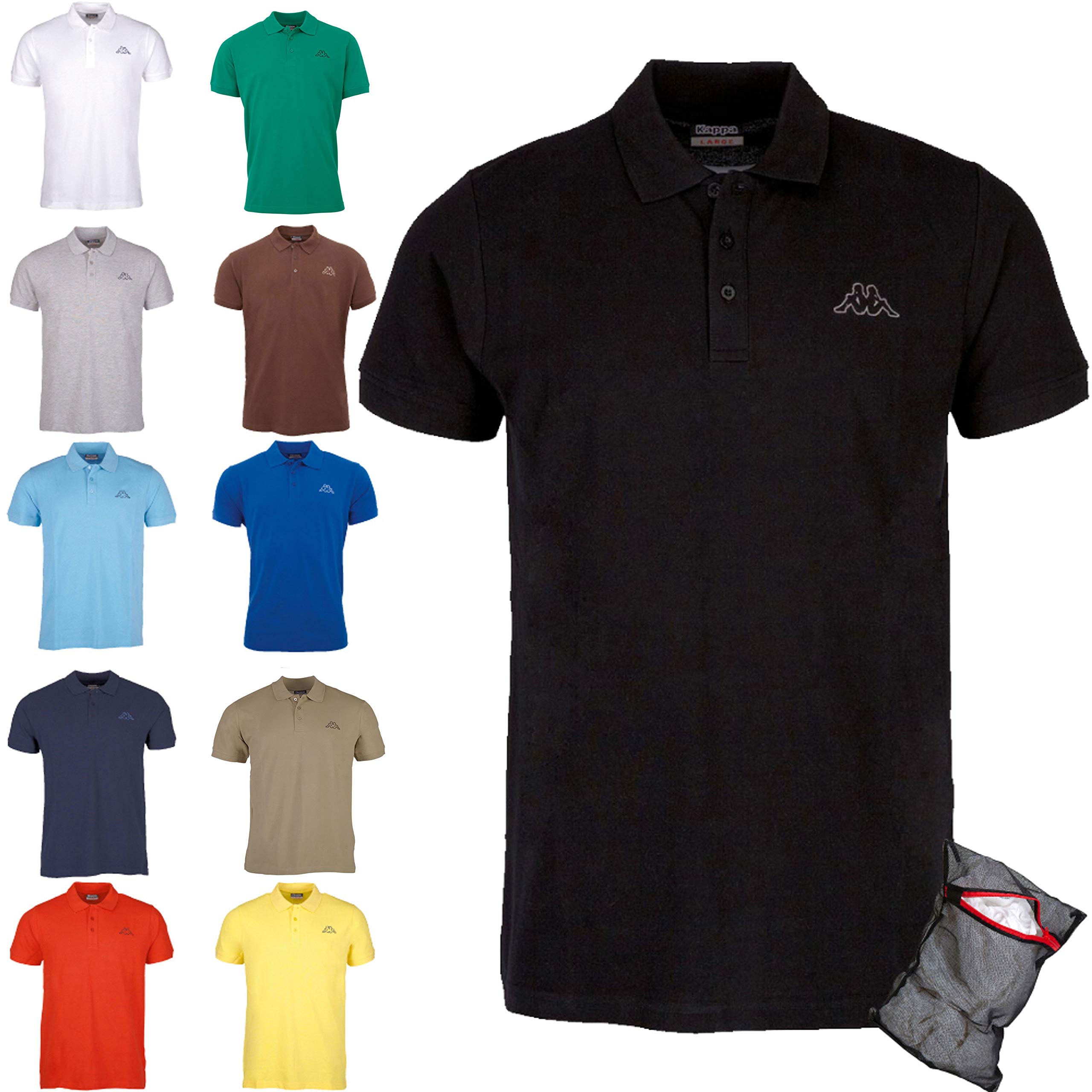 Kappa Herren Poloshirt Edition mit praktischem Wäschenetz 1er bis 6er Packs in vielen Farben verfügbar
