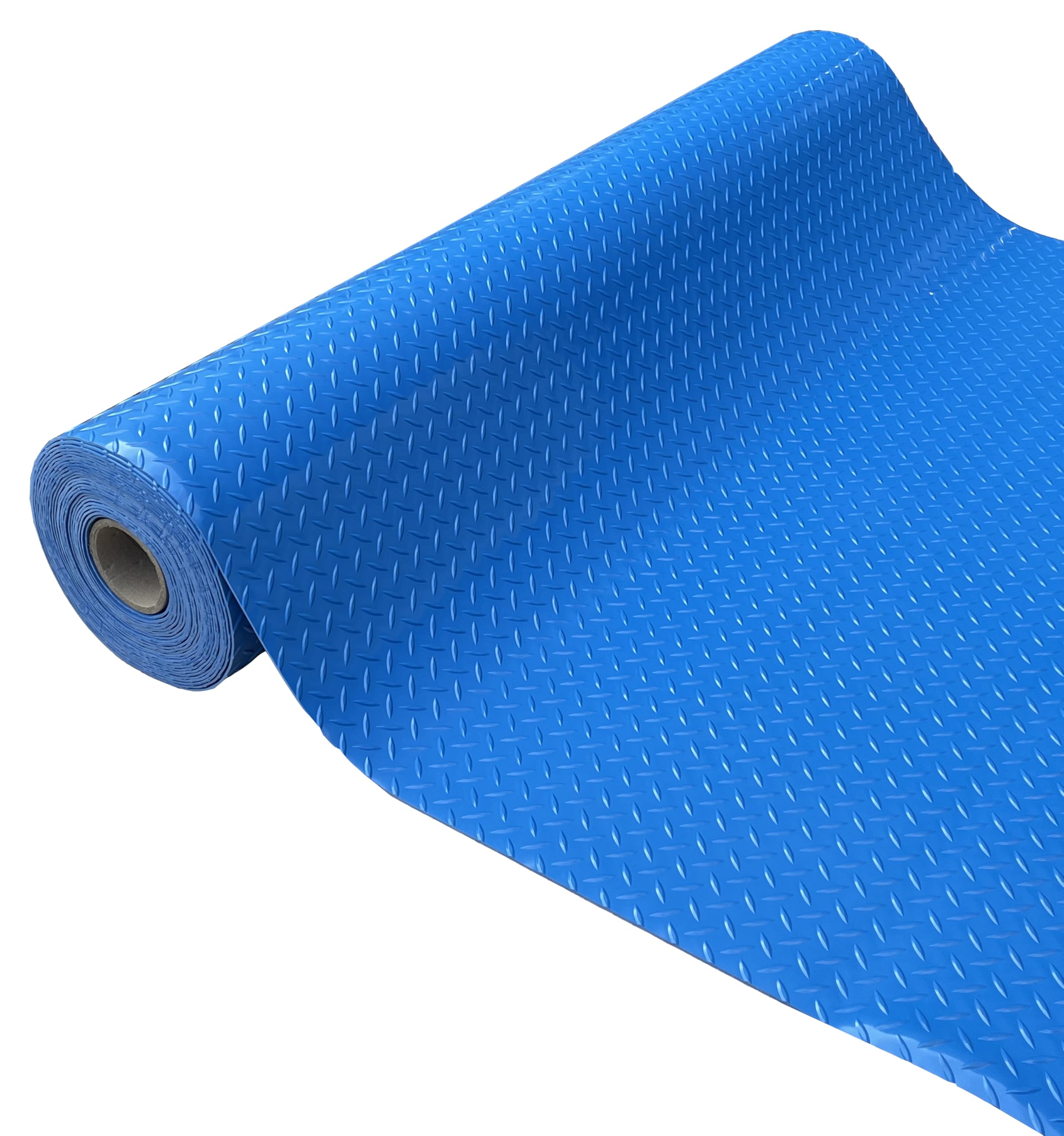 Shield Autocare ยฉ Heavy Duty Commerical Grade PVC Vinyl Floor Matting Garage Industrial Large Diamond Checker Black | Blue | Light Grey | Dark Grey | 1.3m Width | 3.2mm Thick (Blue, 5.5m x 1.3m) โ image 1