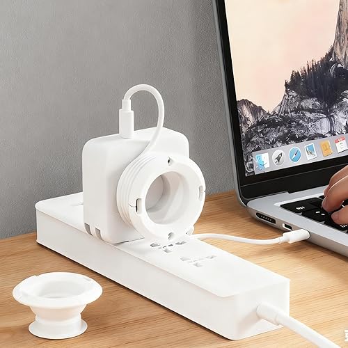 Miniatura 6 de Paquete de 3 organizadores de cables de carga plegables de silicona, enrollador de cables plegable y soporte de cable de electrodomésticos