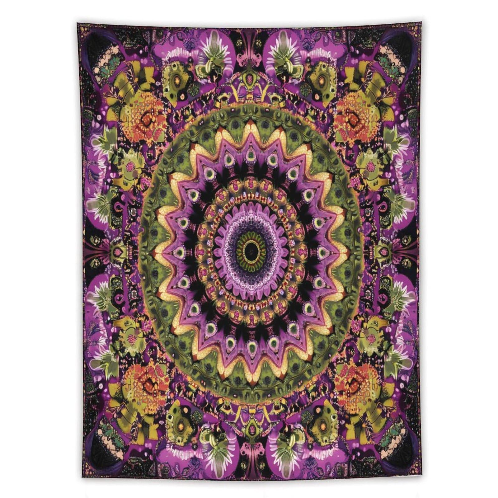 Tapiz colgante vertical que transforma tu dormitorio con su diseño morado 8