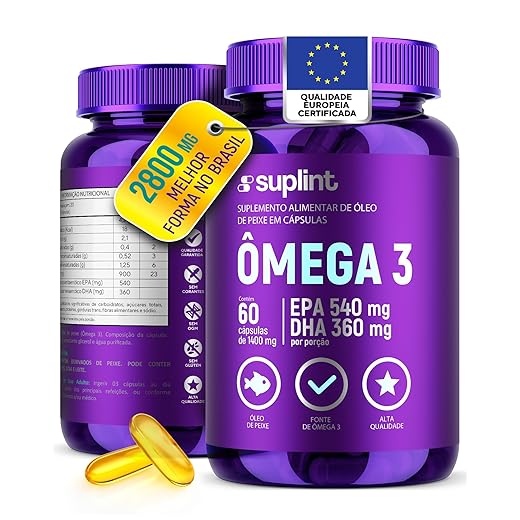 Ômega 3 1450 mg por Cápsula com Vitamina E | EPA & DHA de Óleo de Salmão | 60 Cápsulas