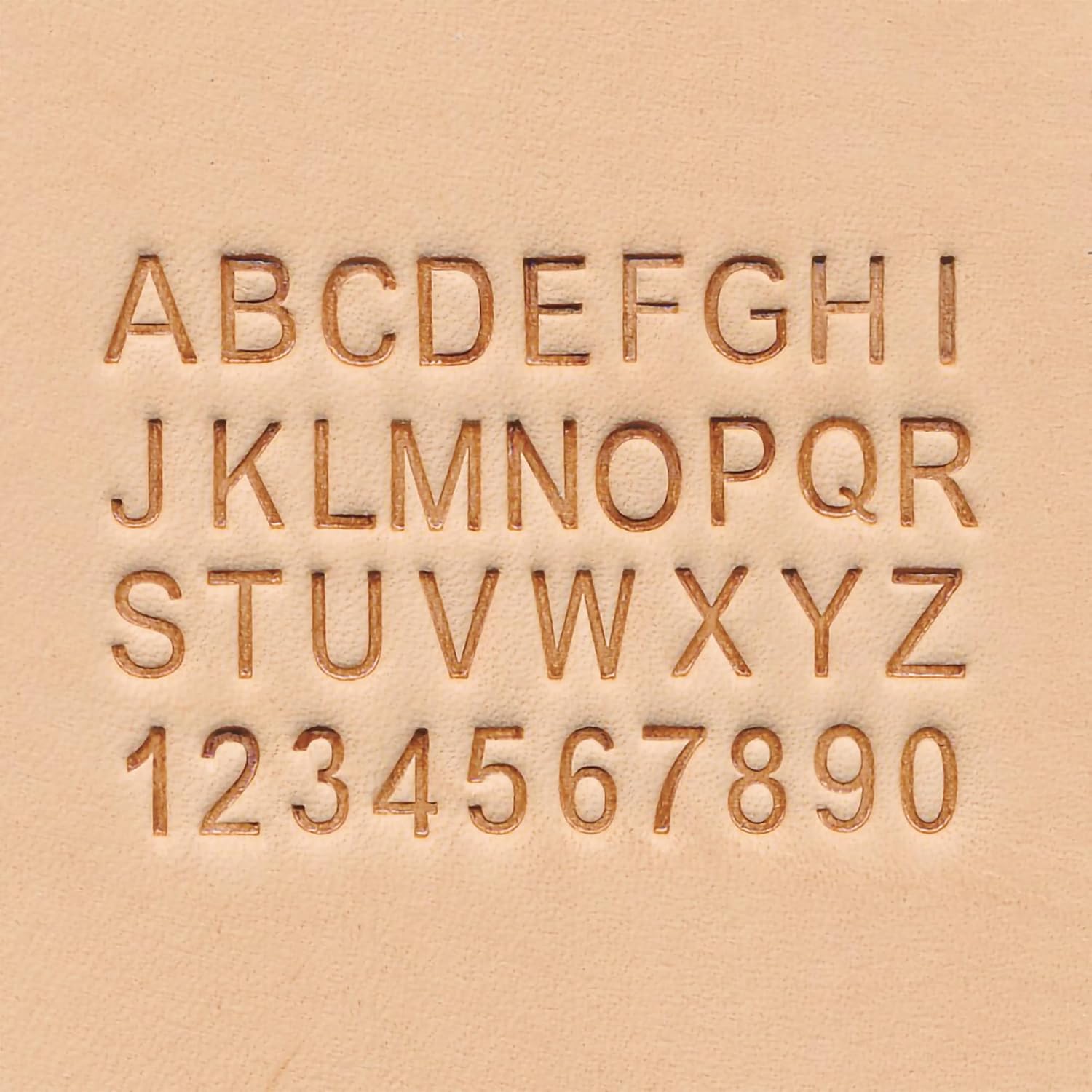Realeather T8137 Leather Stamps Tool Set for Leather Crafting, Alphabet and Number, 1/4", Chrome, 36-Stamp Heads