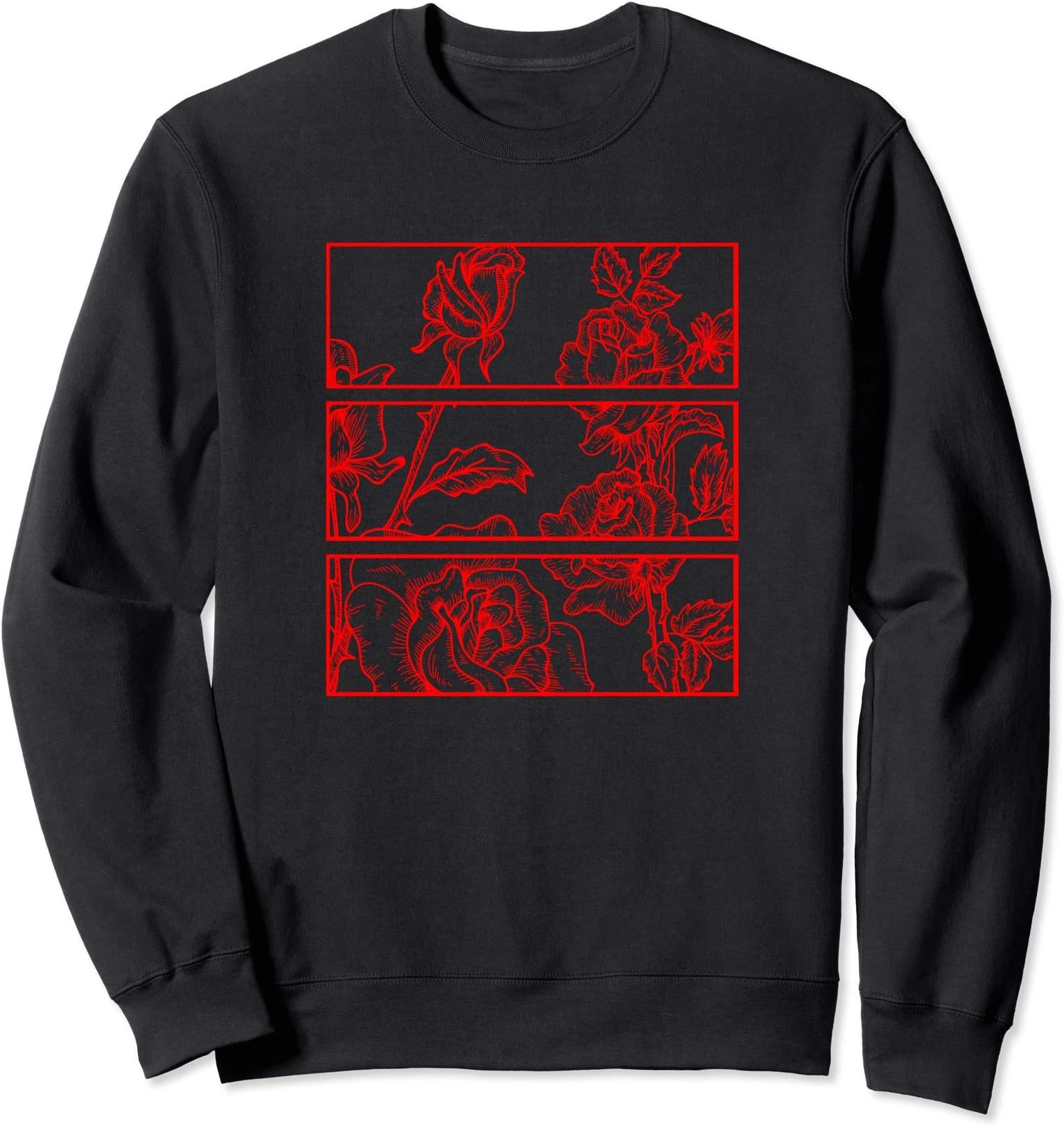 Red Roses Aesthetic Clothing Soft Grunge Clothes Teen Girls Sweatshirt