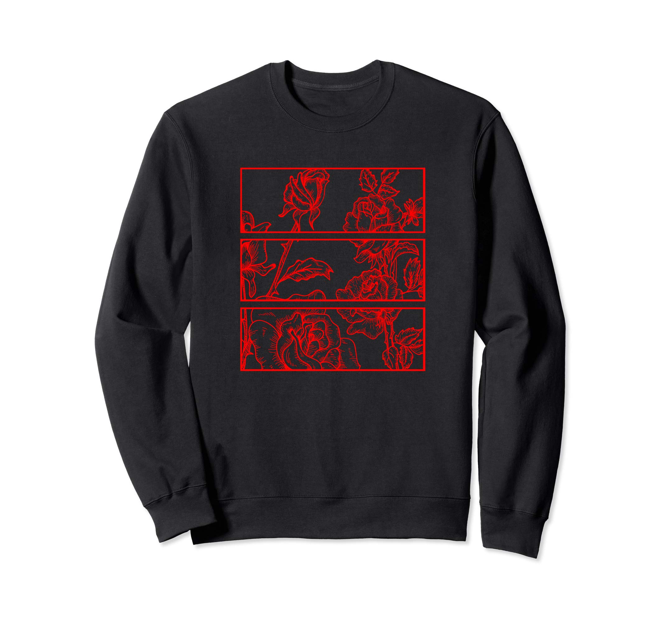 Red Roses Aesthetic Clothing Soft Grunge Clothes Teen Girls Sweatshirt