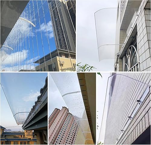 Miniatura 7 de Toldo transparente invisible para ventana, toldo para puerta delantera al aire libre, patio, toldo moderno de policarbonato para puerta delantera,