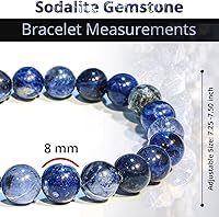 Vista 237 de Pulsera de turmalina negra, pulsera de cristal curativo natural para mujeres y hombres, pulsera de cuentas redondas de 0.315 in para espiritual