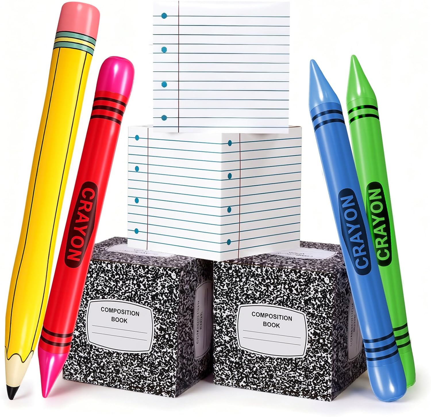 Realspring 8 Pcs Graduation Decorations Large Classroom Theme Balloon Boxes Large Inflatable Pencil Crayon for Class of 2026 Congrats Grad Preschool Kindergarten Back to School Decor(Elegant Style)