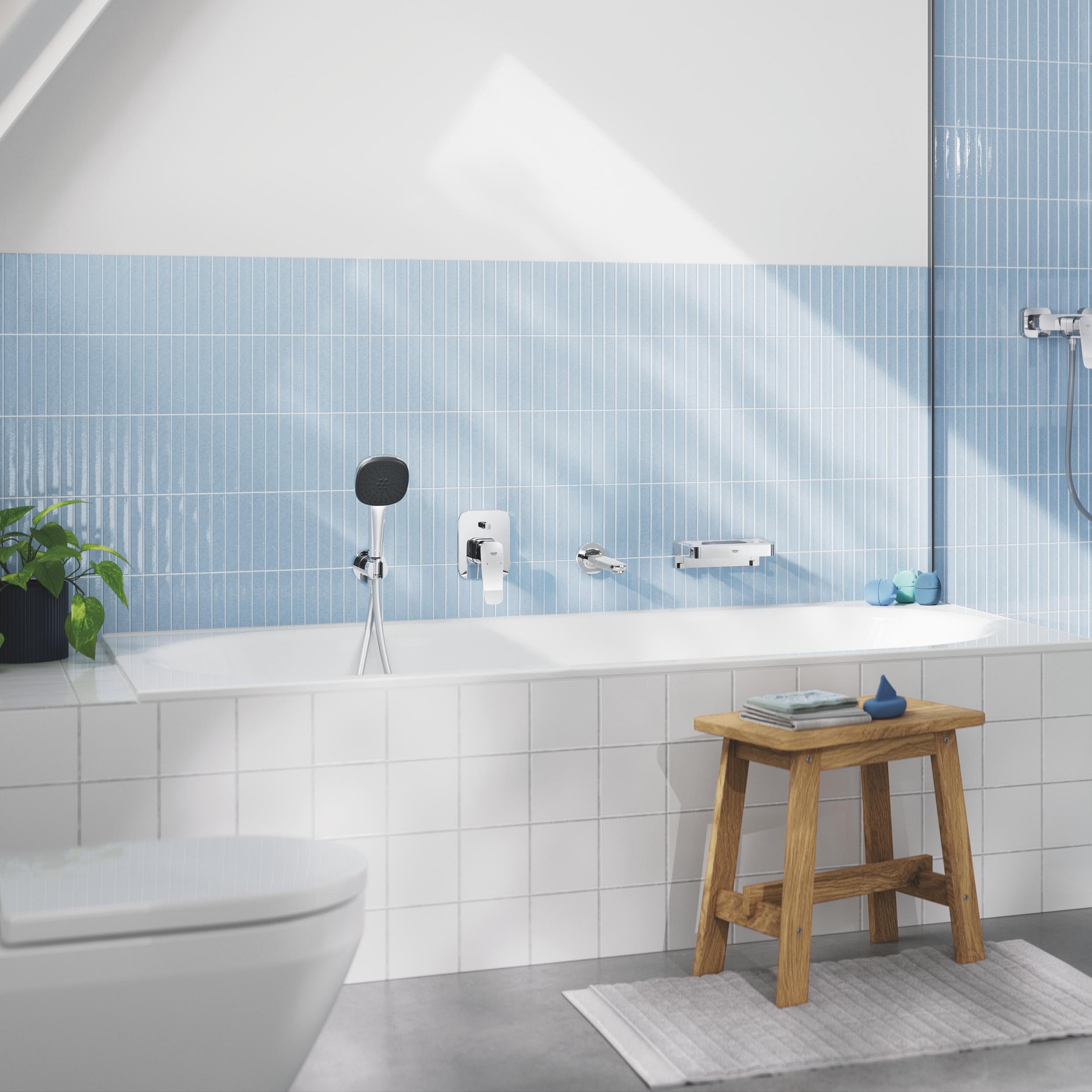 GROHE Dice – Rubinetto Vasca Incasso con Corpo Nascosto Incluso (Set per Installazione Finale, Cartuccia Ceramica 46 mm, Deviatore Automatico), Cromo, 29297000