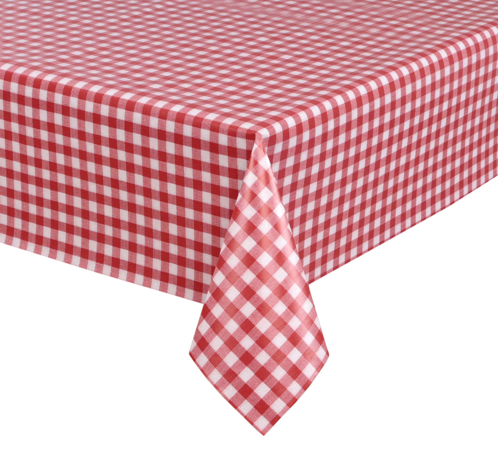 KEVKUS Wachstuch Tischdecke – Kariert Rot Vichy, 50x140 Cm, Mit Paspelrand, Pflegeleicht