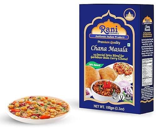 Miniatura 4 de Rani Chana Masala (mezcla de curry Garbanzo 15 especias) 3.5 oz (100 g)  Todo natural  Vegano  Sin colores  Apto para gluten  Sin OMG  Origen indio