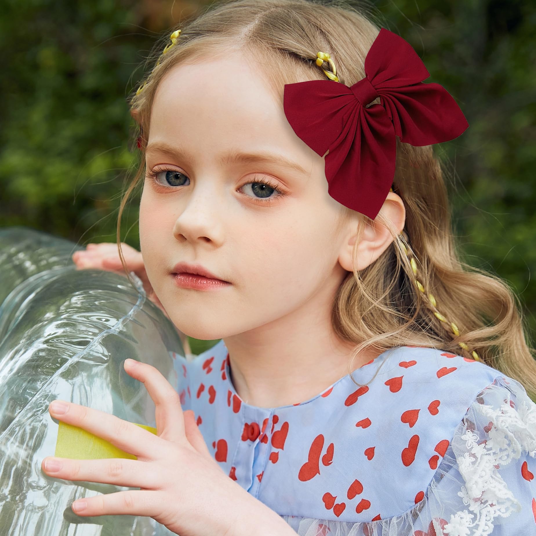 20PCS Accesorios para el cabello para niñas Lazos para el cabello de seda para niñas de 4.5 '' con clip de pico de pato Lazos fáciles de combinar y de estilo para fiestas de cumpleaños, regreso a