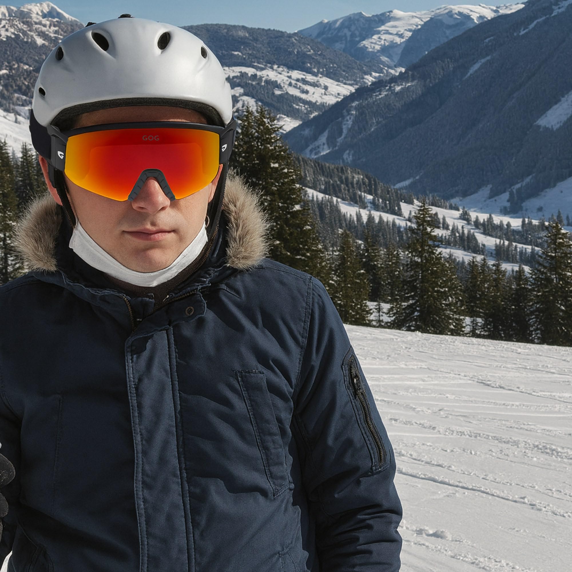 GOG - Lunettes de ski de fond UV400 anti-buée pour homme et femme pour sports d'hiver