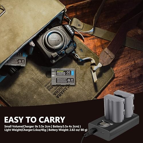 Miniatura 7 de Neewer Batería de repuesto de 2100 mAh para Nikon EN-EL3e con cargador USB dual con pantalla LCD compatible con Nikon D50 D70 D70s D80 D90 D100 D200