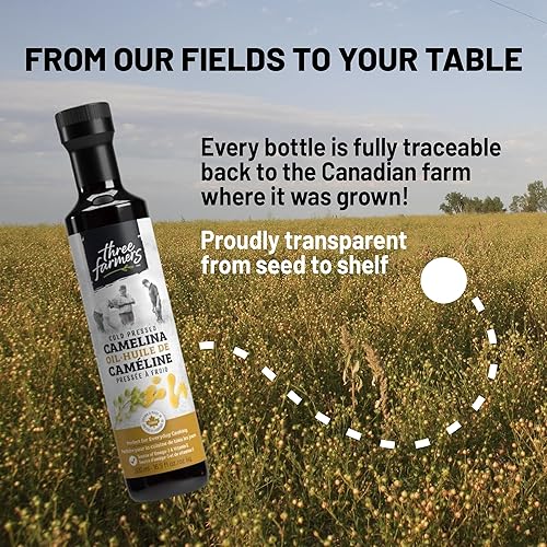 Miniatura 8 de Three Farmers Aceite de camelina | Original prensado en frío | Paquete de 0.1 - 16.9 fl oz | Sin gluten | Vegano | Kosher | Sin OMG | Sin nueces