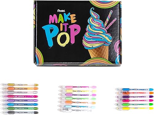 Miniatura 2 de Pentel Arts Milky Pop  Bolígrafo de gel de pastel 132 depulgada 08 mm línea media varios colores