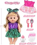 GAGAKU 12 Inch Baby Doll with Hair - Full Vinyl Dolls for Toddlers, First Baby Dolls with Accessories for Girls Ages 3+ Years Old