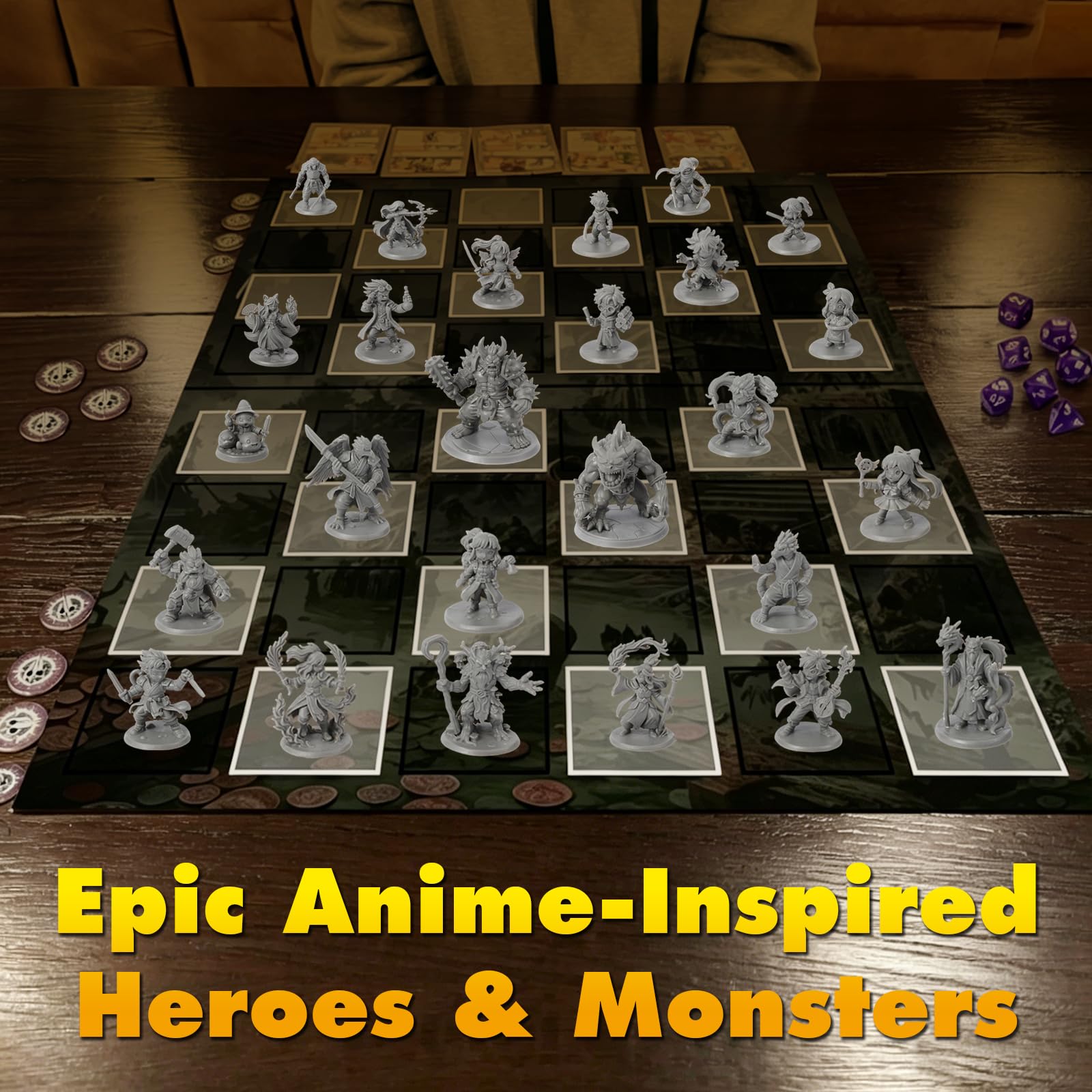 50 figure fantasy uniche per miniature DnD, eroi, NPC, mini Dungeons and Dragons ispirati agli anime da 28 mm, mini figurine da tavolo non verniciate, compatibili con Pathfinder, accessori D&D