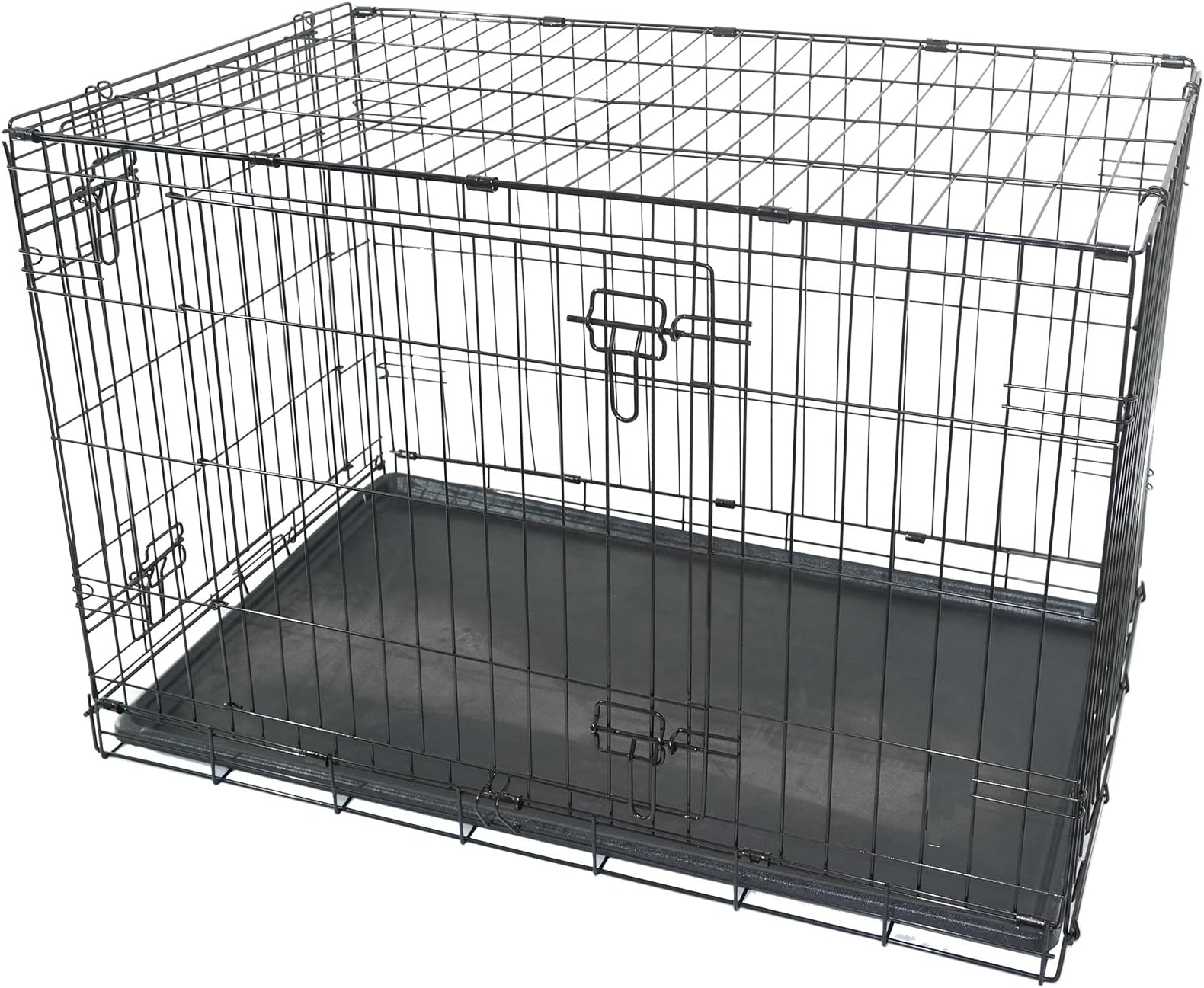 Black Metal Folding 36" Pet Crate Dog Crate Cage Transport