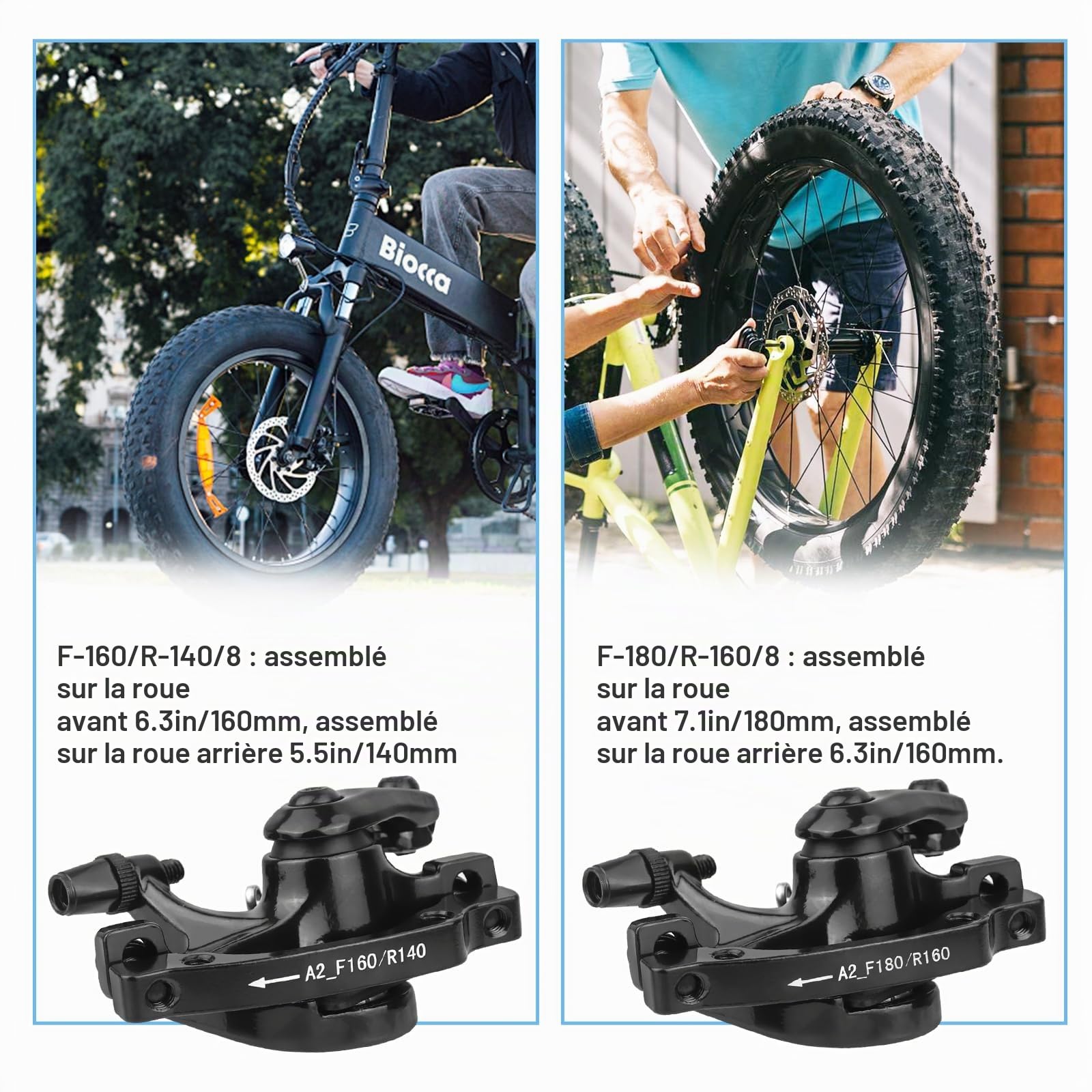 Frein à disque de vélo (avant et arrière (160 mm)