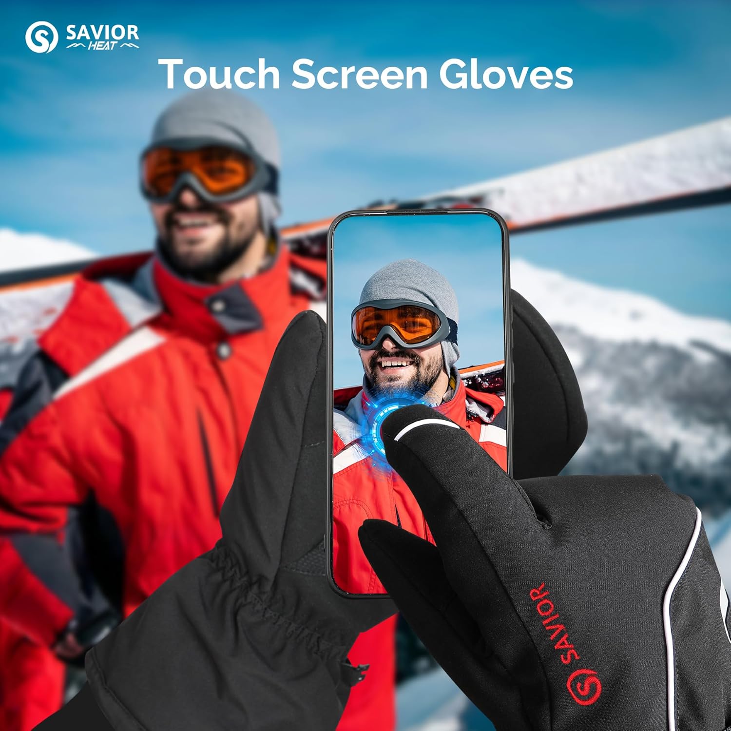 Heated Mittens Battery Gloves Men Women, SAVIOR HEAT Flexible Crab Finger Rechargeable Ski Mitten with 7.4V 2200mAh Battery for Winter Snow Skating Camping Hunting Hiking Motorcycle - Image 6