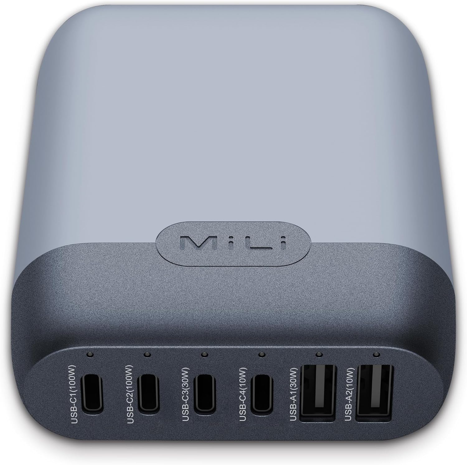 MiLi 140W USB C Charger, 6 Ports GaN Desktop Charger, USB C Charging Station Compatible with MacBook Pro/Air M1 M2, iPad Pro/Air, iPhone 14 Pro Max/13, Galaxy S23 Ultra, Steam Deck (Dark Gray)