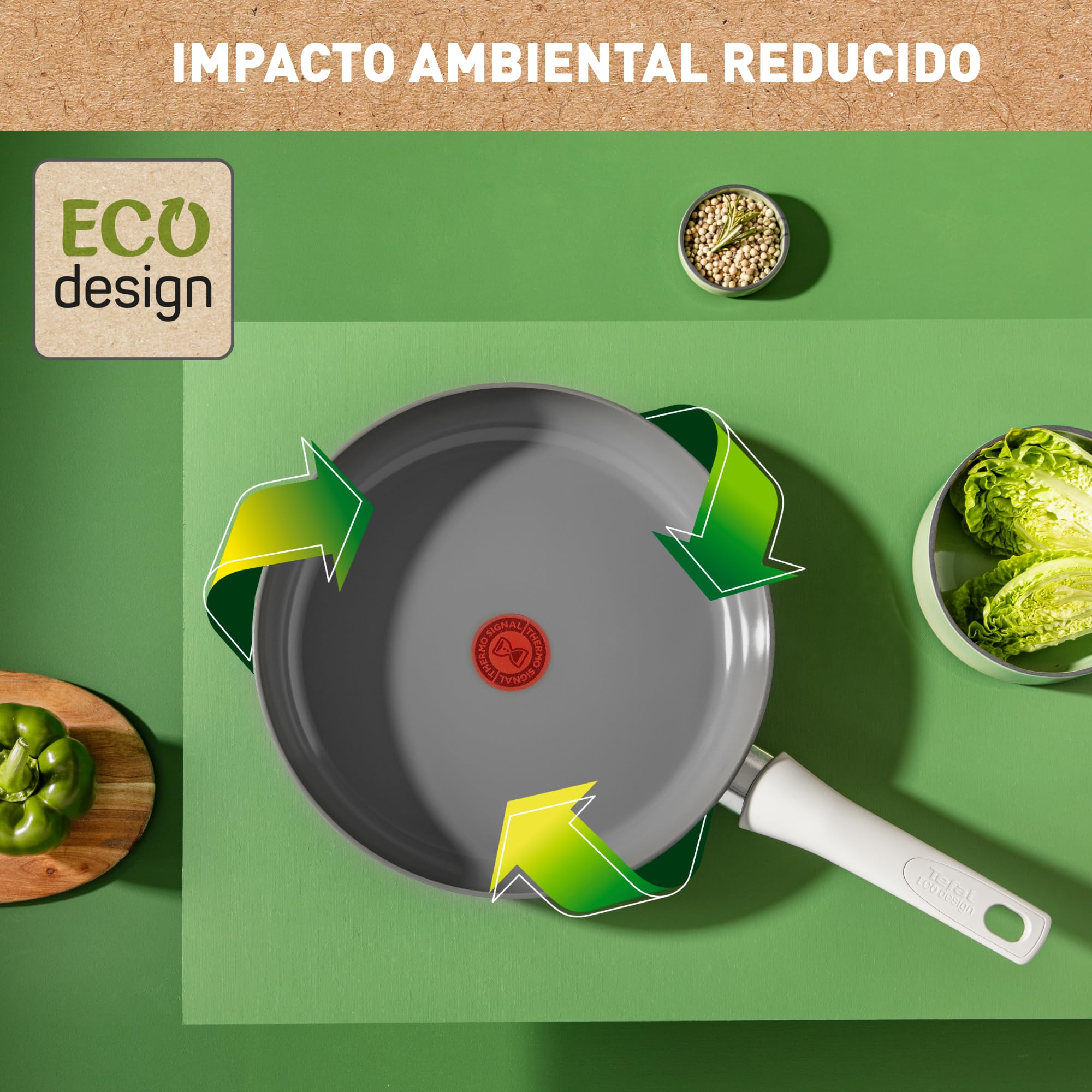 Sartén Excellence Tefal Revestimiento Antiadherente Sistema Thermo Fusion Negro 20 Cm