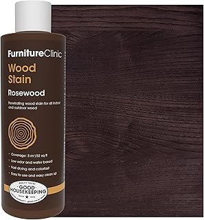 Furniture Clinic Wood Stain | Rosewood | Water Based | Fast Drying, Low Odor, & Non-Toxic | for Indoor & Outdoor Furniture and More | Multiple Finishes | (8.5oz / 250ml)