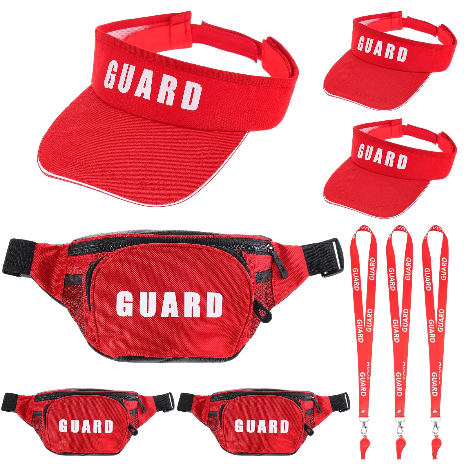 HiboomHalloween Guard Costume Set, First Aid Fanny Pack Whistle Guard Hat Lanyard Emergency Equipment Set