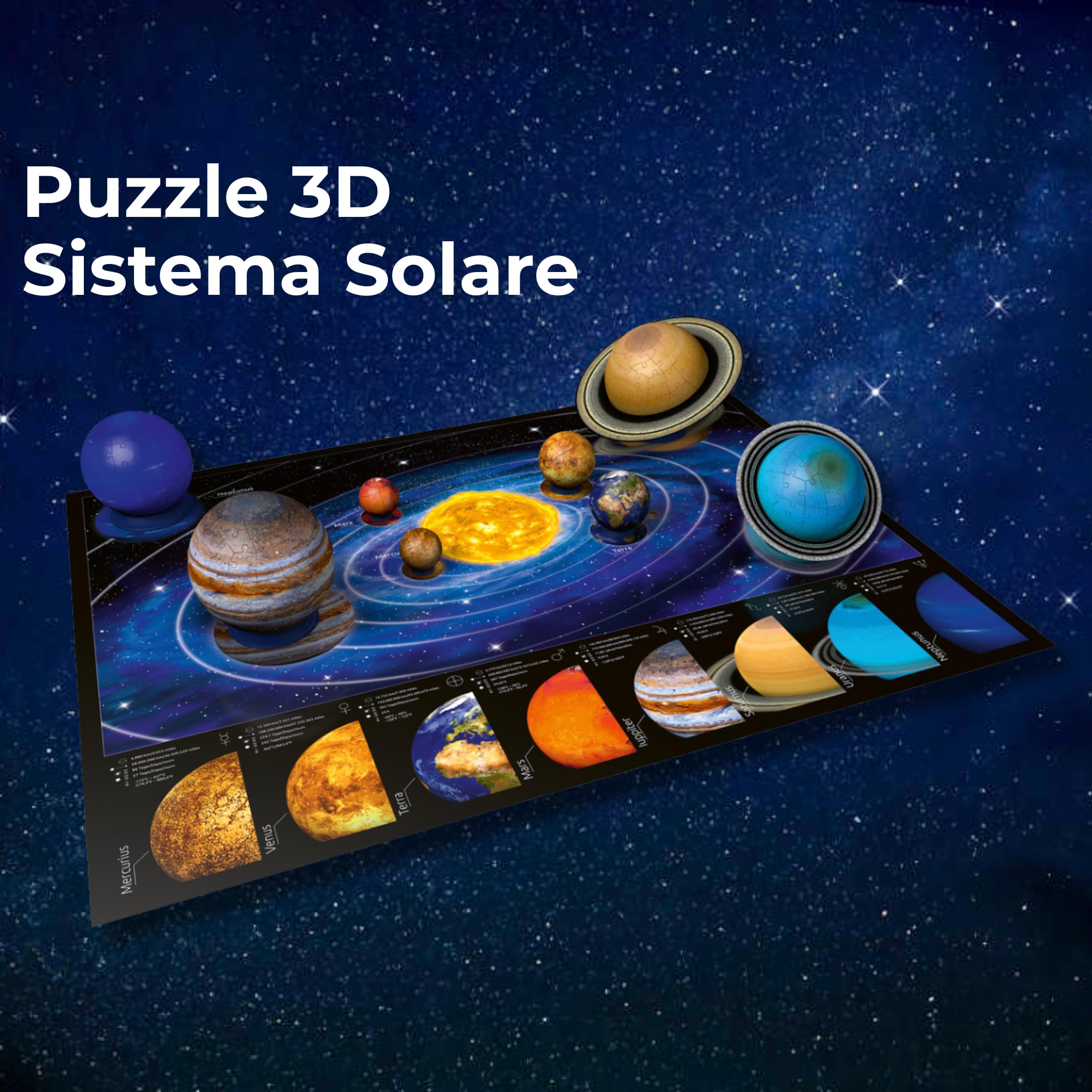 Ravensburger - Puzzle 3D Il Sistema Solare | Puzzle 3d Bambini E Adulti 540 Pezzi | Rompicapo Adulti E Rompicapo Bambini 6 Anni O Più | Regalo Bambino 6 Anni