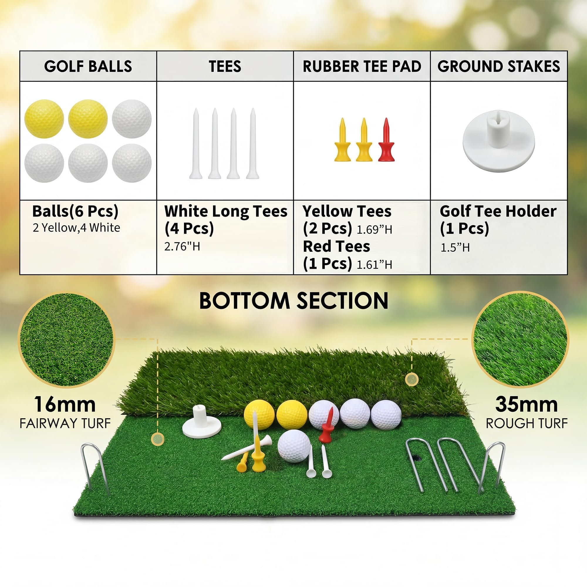 Aptliton Golf Übungsnetz Set, 304 * 213 * 91cm, Tragbares Golf Hitting Netz Mit Matte & Ziel, Für Garten, Garage & Hinterhof