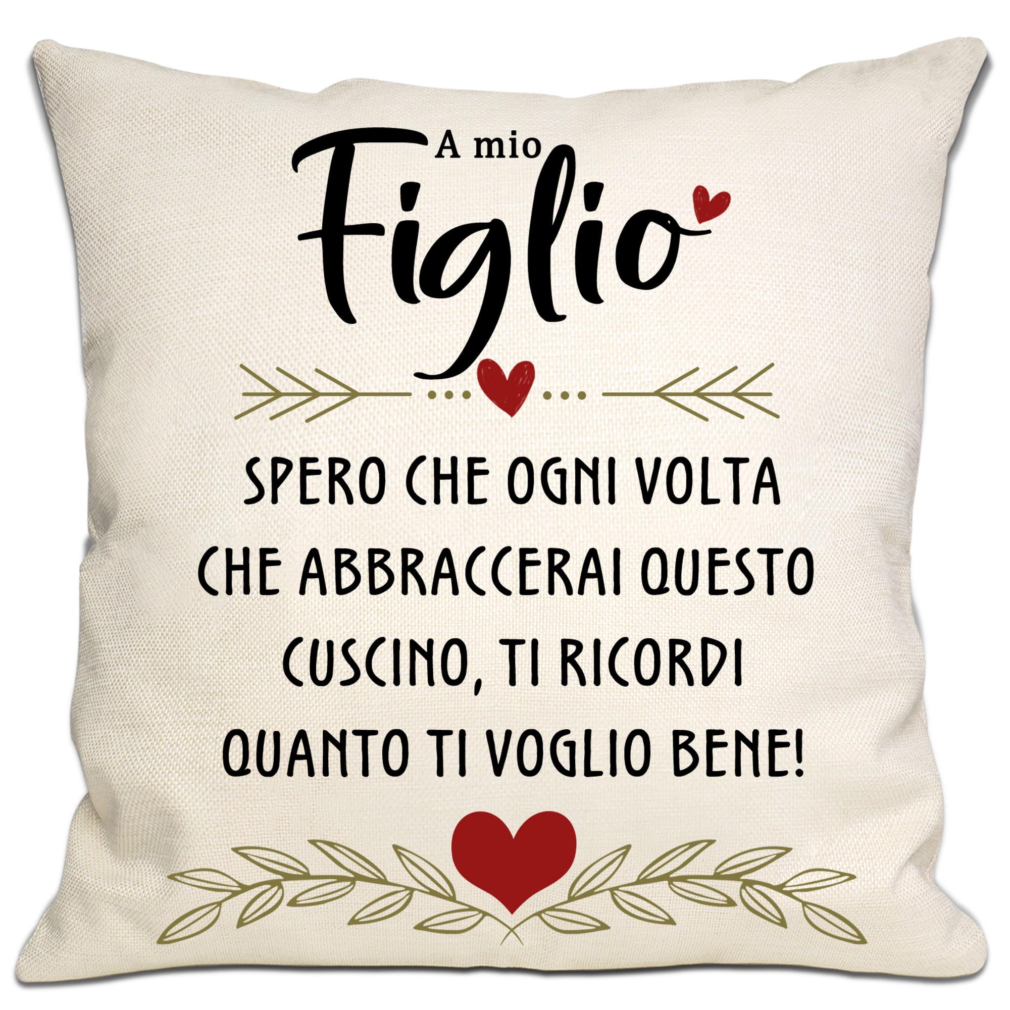 A mio figlio spero ogni volta che abbracci questo cuscino ti ricorda quanto ti amo Cuscino Cover regalo per figlio da mamma papà figlio ricordo regalo compleanno laurea regalo di Natale (figlio)