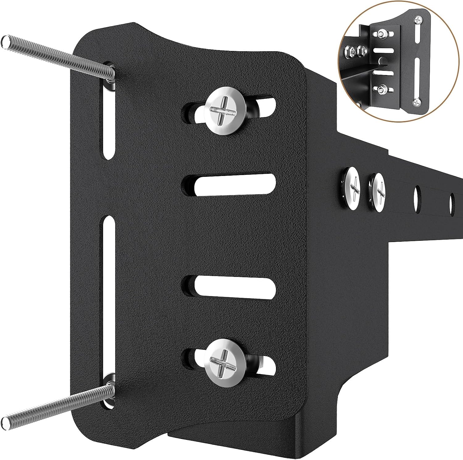 2 PCS Bed Frame Adapter for Headboard,Queen Bed Modification Plate Bed Frame Brackets Adapter/Connector,Heavy Duty Headboard Adapter Kit to Connect Headboard Footboard (Black)
