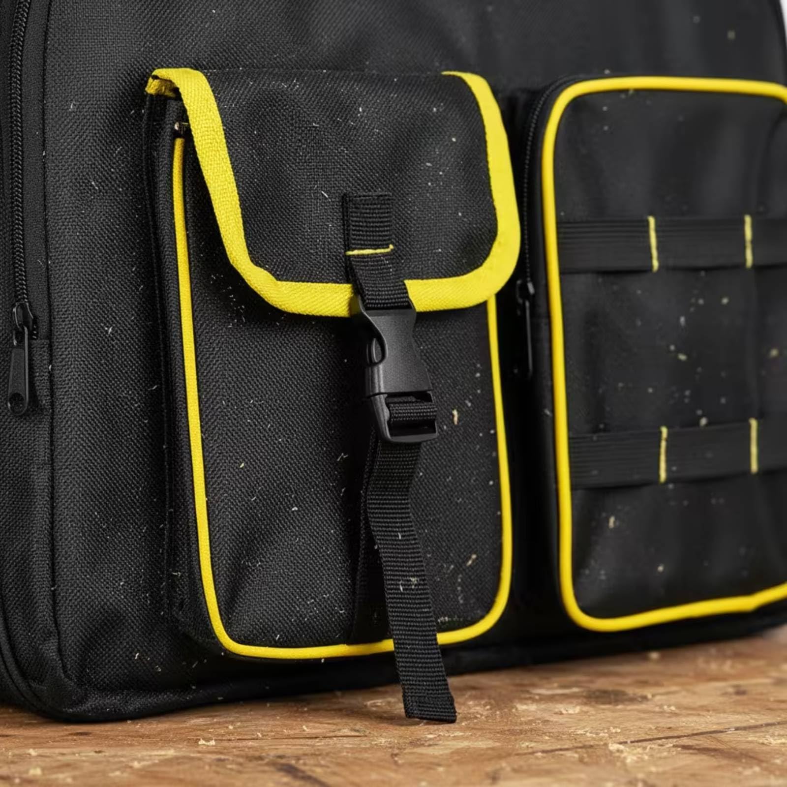 Borsa Portautensili con Tracolla Impermeabile Borsa Porta Pc da Lavoro Multiscomparto Valigetta con Tracolla per Tecnici, Carpentieri, Cantiere