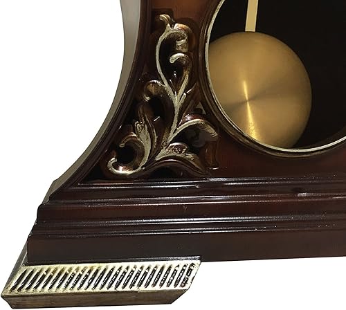 Miniatura 2 de LE'RAZE Elegante reloj decorativo para abuelo, mantel moderno de madera pintada a mano con estante de péndulo oscilante, mesa, escritorio, bufé,