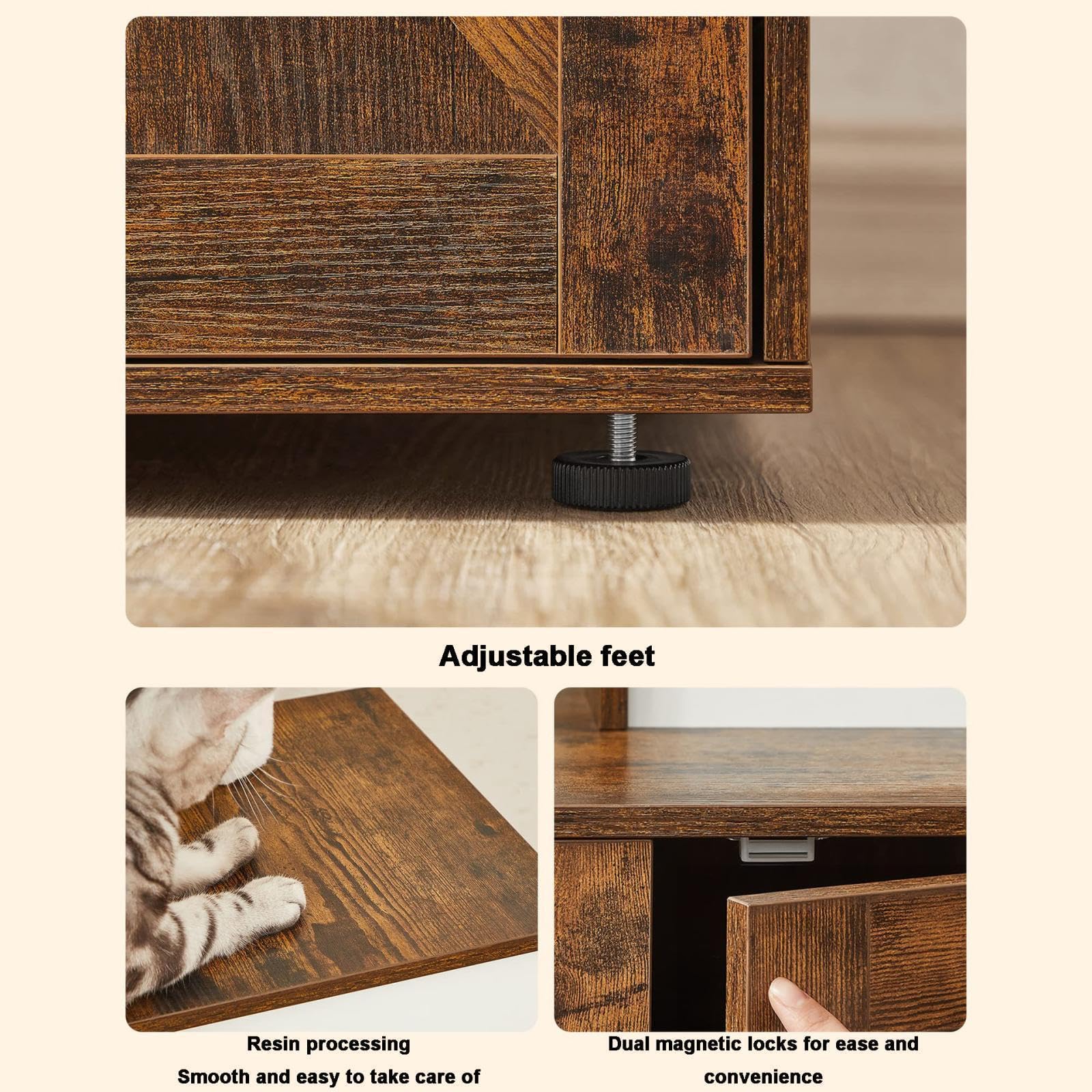 Katzenkletterregal Katzentoilette Katzenbaum All in One Groß Katze Kletterregal Katzenmöbel mit Kratzbaum Verstecktes Gehege