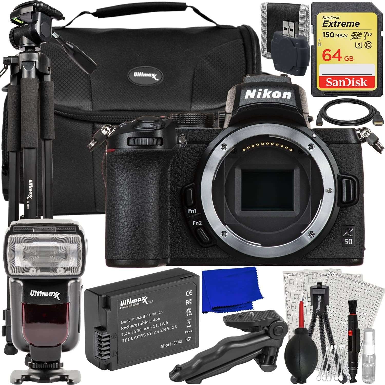 Ultimaxx Advanced Nikon Z50 (Body Only) Bundle Includes