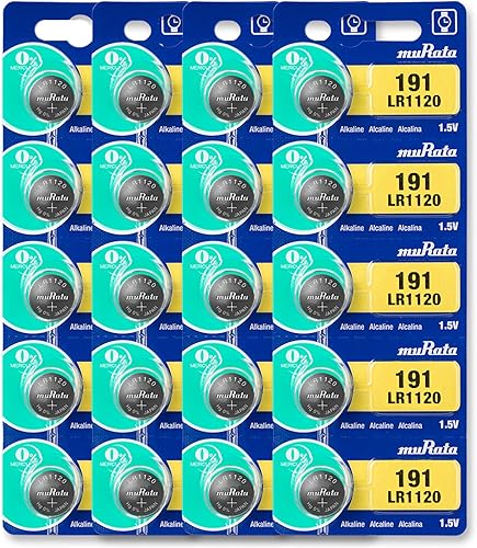 Murata Batería LR1120 AG8 391A 1.55V Pila de Botón Alcalina (5 Baterías)